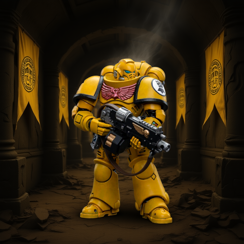 JOYTOY 1/18 Warhammer 40,000 Action Figure Imperial Fists Intercessors Collection Model Birthday Gifts，JT6656