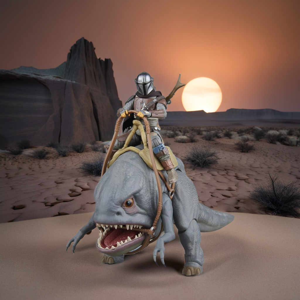 Star Wars The Vintage Collection Blurrg & The Mandalorian, Star Wars: The Mandalorian 3.75 Inch Collectible Action Figure 2-Pack