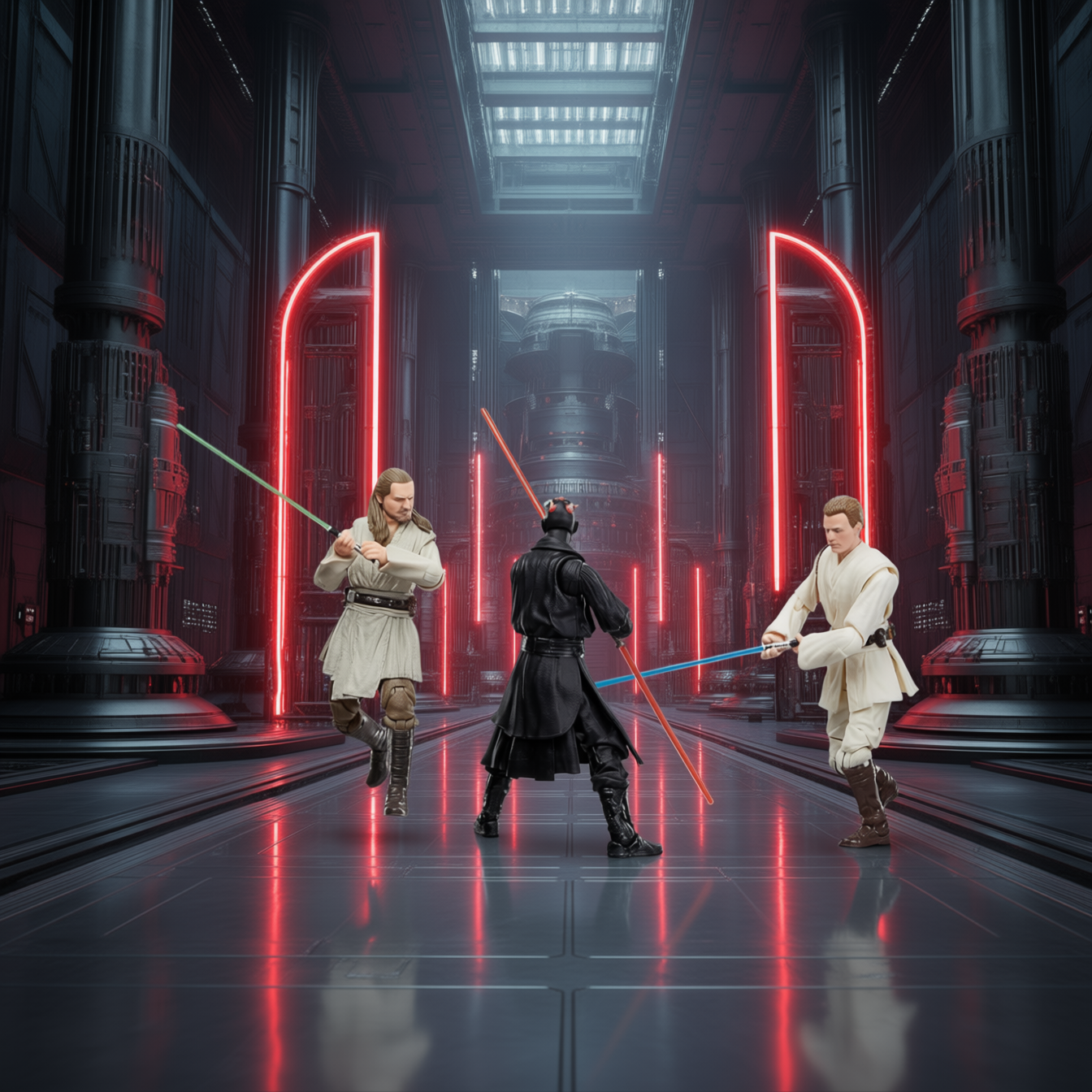 Star Wars The Black Series Qui-Gon Jinn, Darth Maul, OBI-Wan Kenobi The Phantom Menace 6 Inch Action Figures